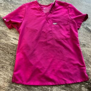 Figs one pocket scrub top in limited edition raspberry sorbet